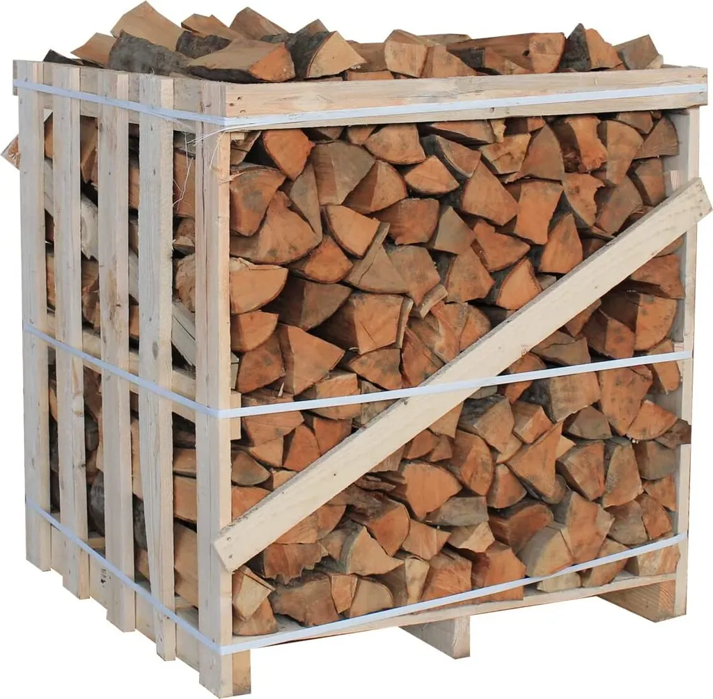 jsm-brennholz Brennholz Buche 25cm Scheitlänge, 1,6 SRM / 1 RM, 1 Palette – kammergetrocknet, ofenfertig für Kamin, Ofen & Grill