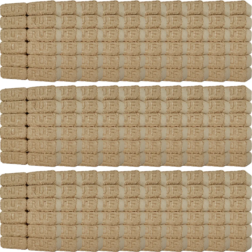 briketts.kaufen Holzbriketts, Buche-Eiche Hartholz, 300kg Gesamtgewicht, 30 Packungen à 10kg, RUF Briketts 155x65mm, für Ofen & Kamin, hohe Energiedichte, lange Brenndauer, ohne chemische Zusätze, 19 MJ/kg, 0.6% Asche